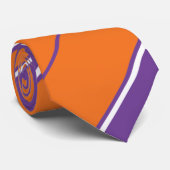 Paars en Sinaasappel met diagonaal strepen Stropda Stropdas (Opgerold)