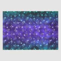 Paars en Teal Ombre Glitter Hemels Patroon