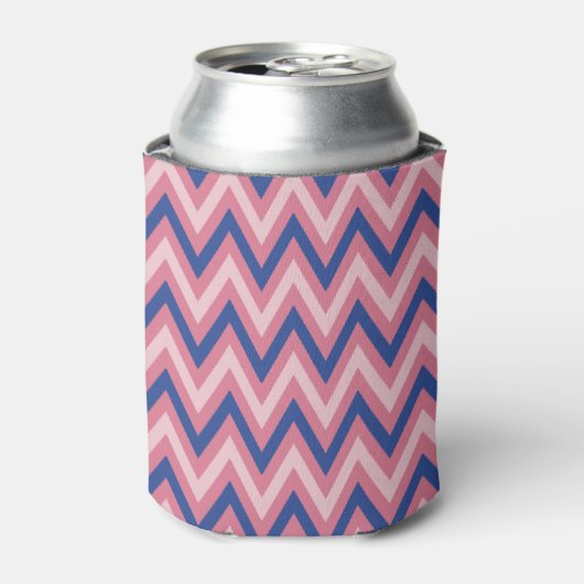 Paars en tinten roze Chevron Blikjeskoeler (Blikje Voorkant)