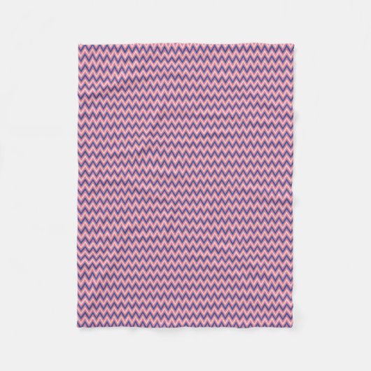 Paars en tinten roze Chevron Fleece Deken (Voorkant)