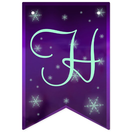 Paars en Turquoise Fairy Birthday Vlaggetjes (Tweede vlag)