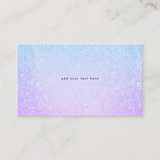 Paars en Turquoise Faux Glitter Informatiekaartje (Voorkant)