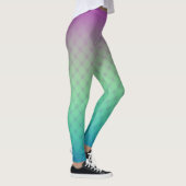 Paars en Turquoise Fishnet Pattern Leggings (Rechts)