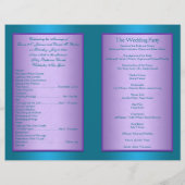 Paars en Turquoise Floral Wedding Programme (Achterkant)