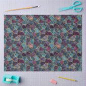 Paars en turquoise glaspatroon decoupage tissuepapier (Craft)