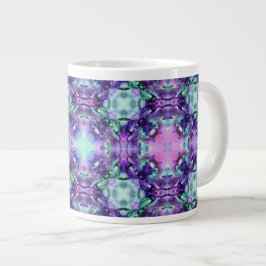 Paars en Turquoise Hippy Fractal Pattern Grote Koffiekop