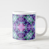 Paars en Turquoise Hippy Fractal Pattern Grote Koffiekop (Rechts)