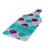 Paars en Turquoise Lattice Pattern met naam Snijplank (Hoek)