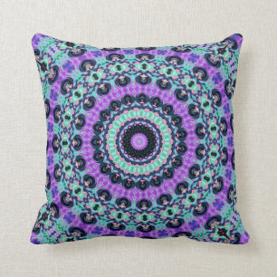 Paars en Turquoise Mandala Kussen