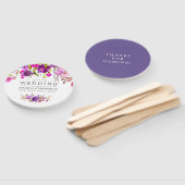 Paars en Violet Floral Wedding Favor Handwaaier (Niet-gemonteerd)