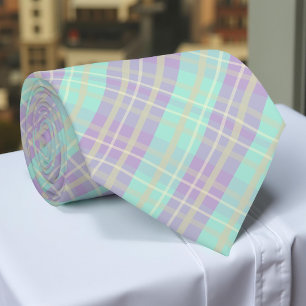 Paars en Violet Pastel Patroon Stropdas