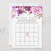 Paars en Violet Waterverf Vrijgezellenfeest Bingo Kaart (Voorkant)