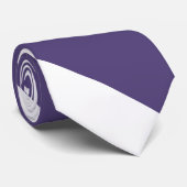 Paars en White Broad University Stripe Stropdas (Opgerold)