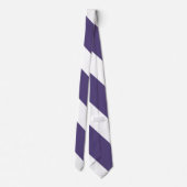 Paars en White Broad University Stripe Stropdas (Achterkant)