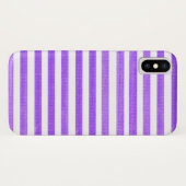 Paars en White Stripe iPhone X Hoesje (Achterkant (horizontaal))