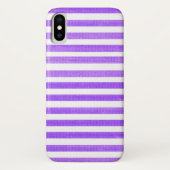 Paars en White Stripe iPhone X Hoesje (Achterkant)