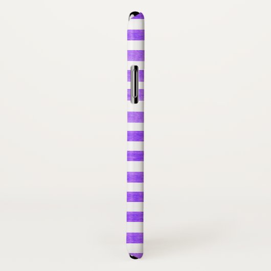 Paars en White Stripe iPhone X Hoesje (Achterkant / rechts)