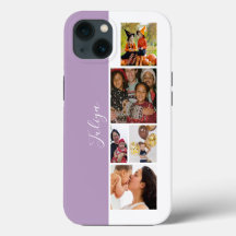Paars en wit 5 foto collage script