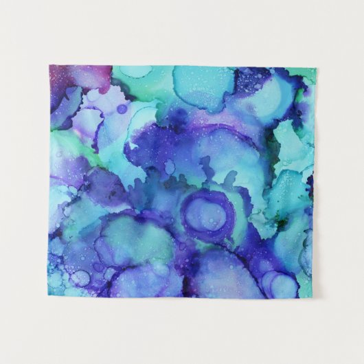 Paars en wit abstract schilderij wandkleed (Voorkant (horizontaal))