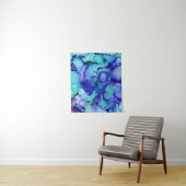 Paars en wit abstract schilderij wandkleed (In situ)