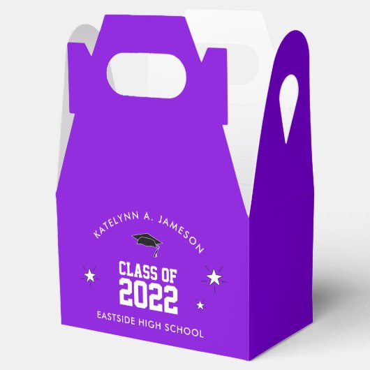 Paars en wit Afstuderen Aangepast Bedankdoosjes (Geopend)