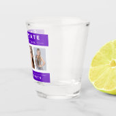 Paars en wit Afstuderen Foto Collage Shot Glas (Rechts)