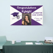 Paars en wit Afstuderen Foto Spandoek (Beurs)