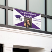 Paars en wit Afstuderen van vinyl Foto Spandoek (Buitenkant Gebouw)