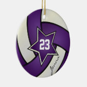 Paars en wit All Star Volleyball Keramisch Ornament (Rechts)
