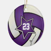 Paars en wit All Star Volleyball Keramisch Ornament (Links)