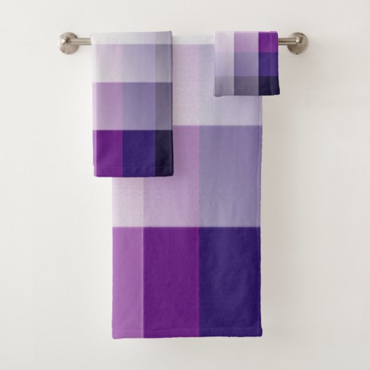 Paars en wit bad handdoek (Insitu)
