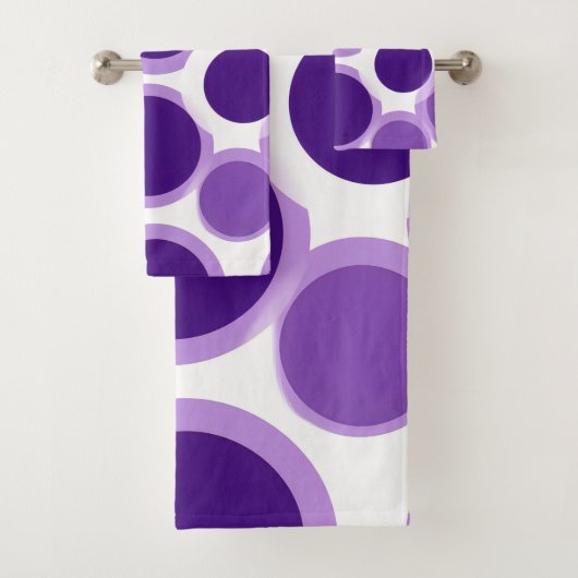 Paars en wit bad handdoek (Insitu)