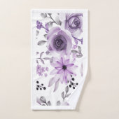 Paars en wit bloemen badkamer handdoeken set (Handdoek)