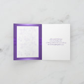 Paars en wit bloemmotief aaneengeschakelde harten bedankkaart (Binnen)