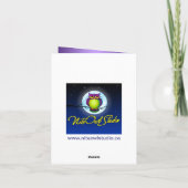 Paars en wit bloemmotief aaneengeschakelde harten bedankkaart (Achterkant)