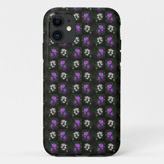 Paars en Wit Bloemmotief Case-Mate iPhone Case (Achterkant)