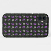 Paars en Wit Bloemmotief Case-Mate iPhone Case (Achterkant (horizontaal))