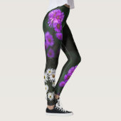 Paars en wit bloemmotief leggings (Rechts)