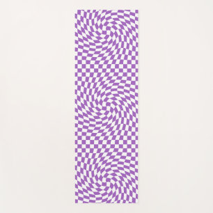 Paars en wit Checkerboard Patroon Yogamat