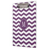 Paars en wit Chevron Monogram Klembord (Links)