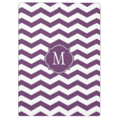 Paars en wit Chevron Monogram Klembord (Achterkant)