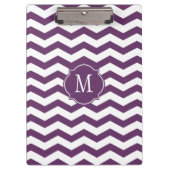 Paars en wit Chevron Monogram Klembord (Voorkant)