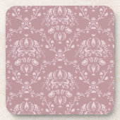 Paars en wit damast onderzetter (Voorkant)