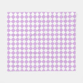 Paars en wit dambordpatroon fleece deken (Voorkant (Horizontaal))