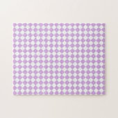 Paars en wit dambordpatroon legpuzzel (Horizontaal)