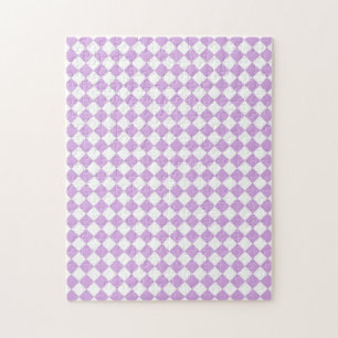 Paars en wit dambordpatroon legpuzzel