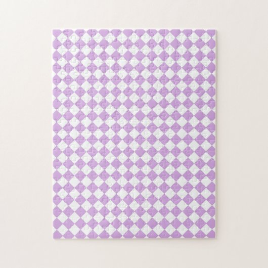 Paars en wit dambordpatroon legpuzzel (Verticaal)