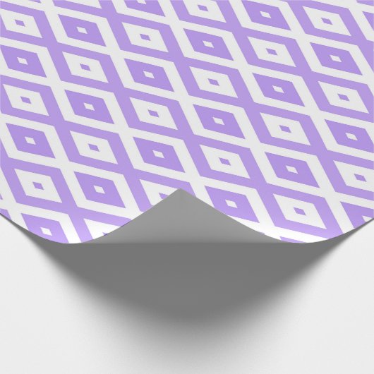 Paars en wit diamantpatroon cadeaupapier (Hoek)