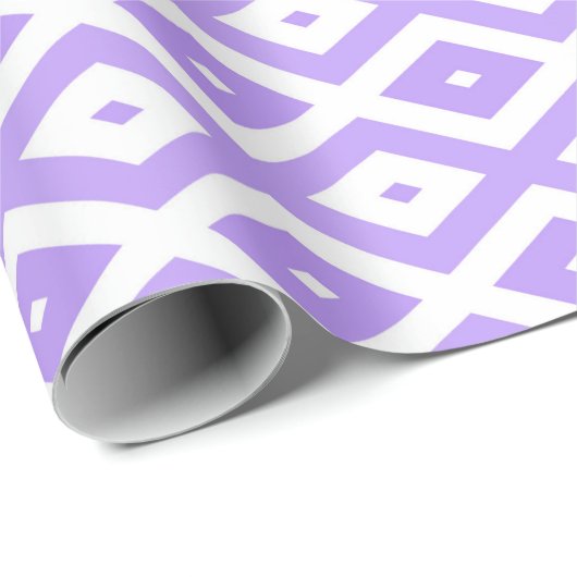 Paars en wit diamantpatroon cadeaupapier (Rol Hoek)
