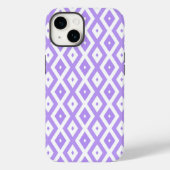 Paars en wit diamantpatroon Case-Mate iPhone case (Achterkant)